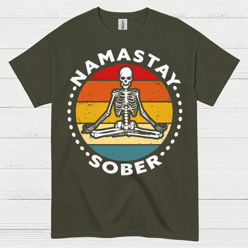 Namastay Sober Skeleton T Shirt