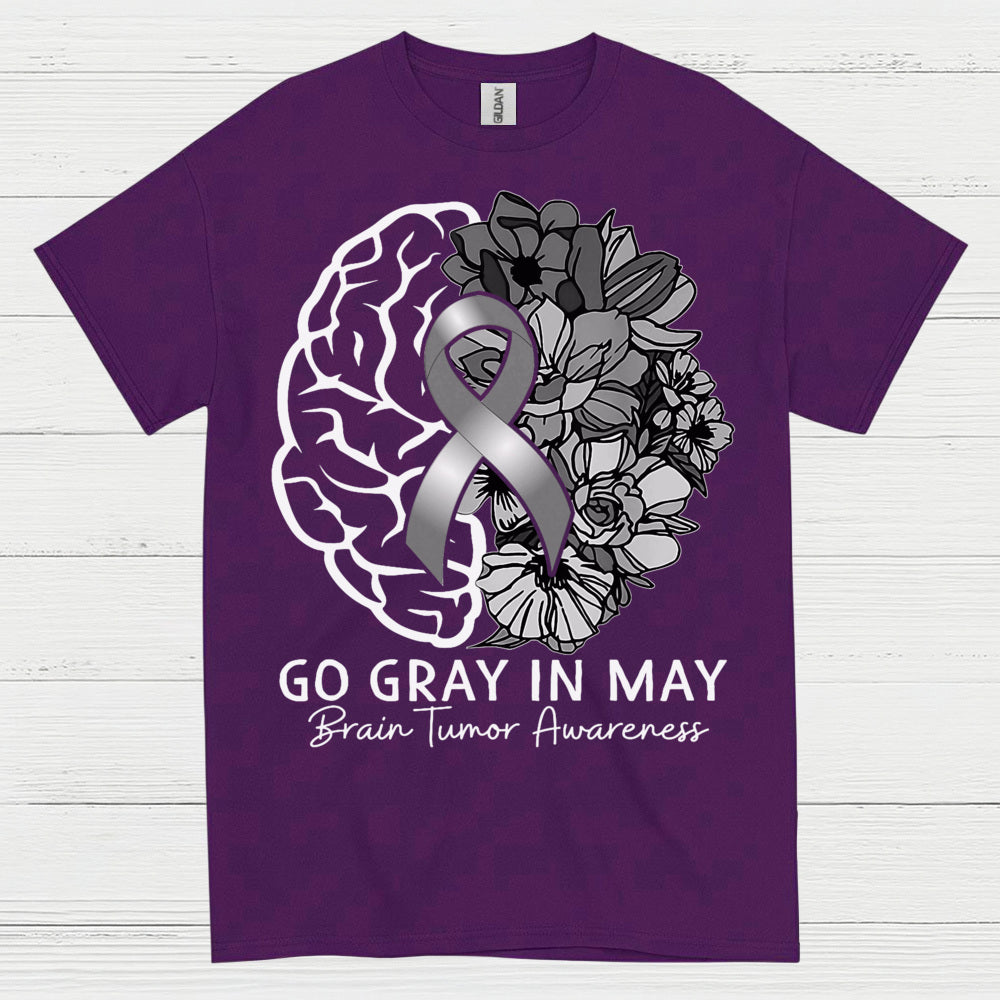 Go Gray In May Brain Tumor Awareness T Shirt