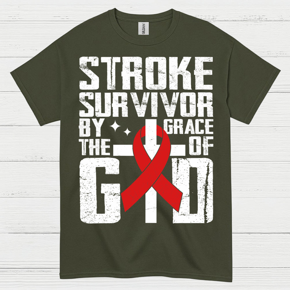 Stroke Survivor By The Grace Of God Awareness T Shirt