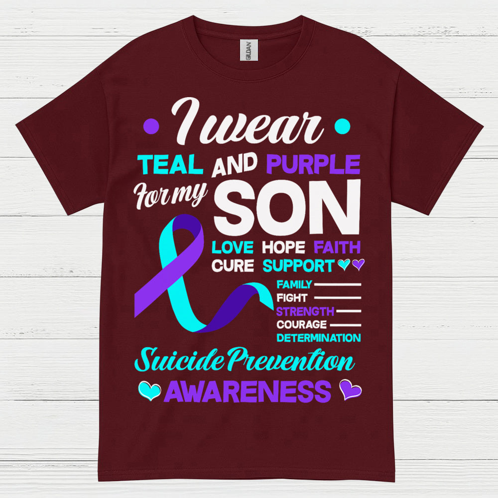 I Wear Teal Purple For My Son T Shirt