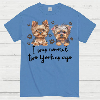 Funny Two Yorkies Ago Dog Lover T Shirt