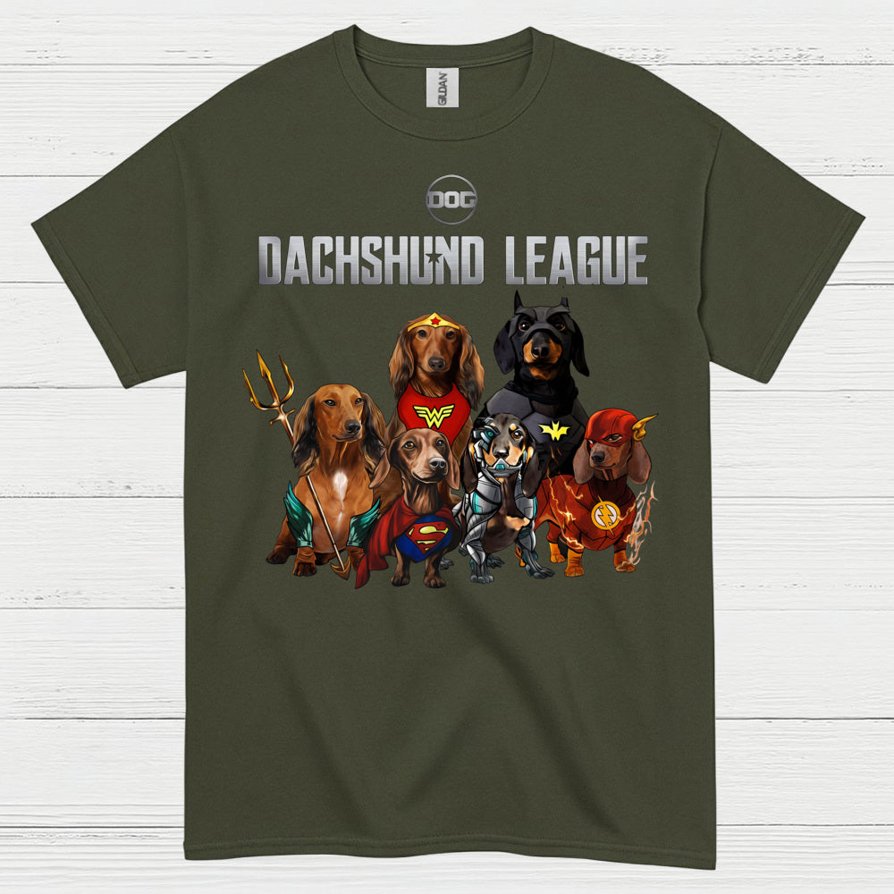 Dachshund League Superhero Team T Shirt