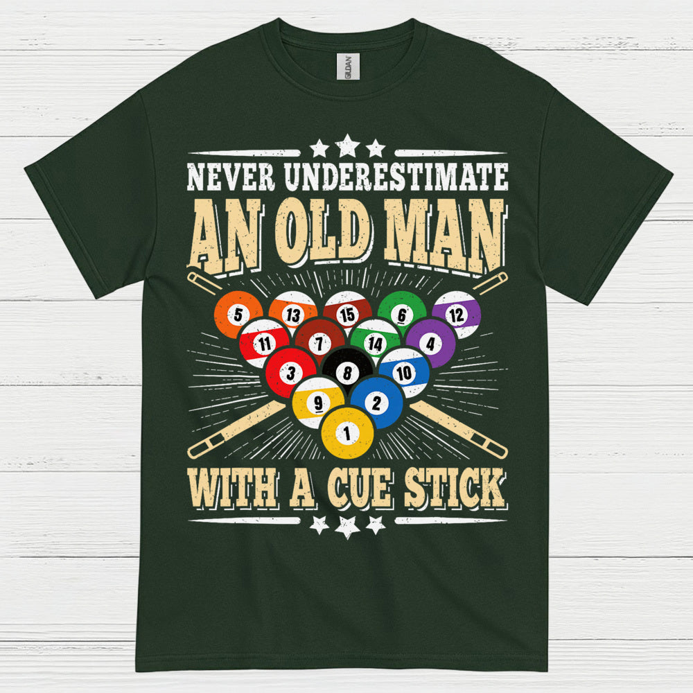 Never Underestimate An Old Man Pool T Shirt