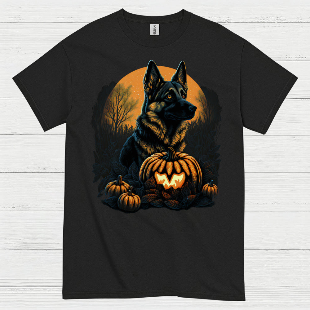 German Shepherd Halloween Pumpkin Night T Shirt