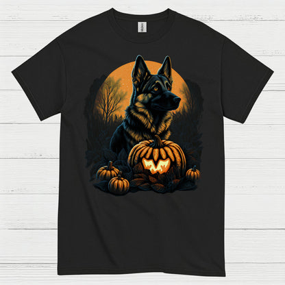 German Shepherd Halloween Pumpkin Night T Shirt