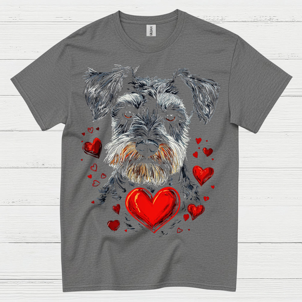 Schnauzer Love Heart Dog Lover T Shirt