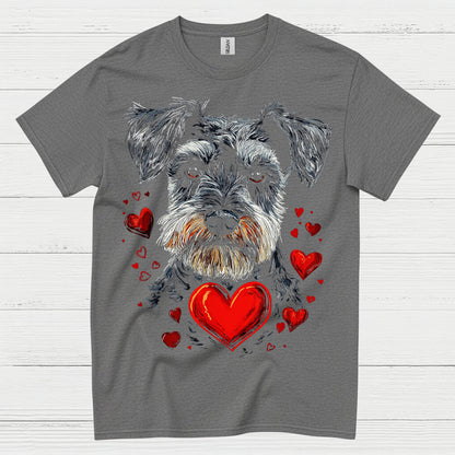 Schnauzer Love Heart Dog Lover T Shirt