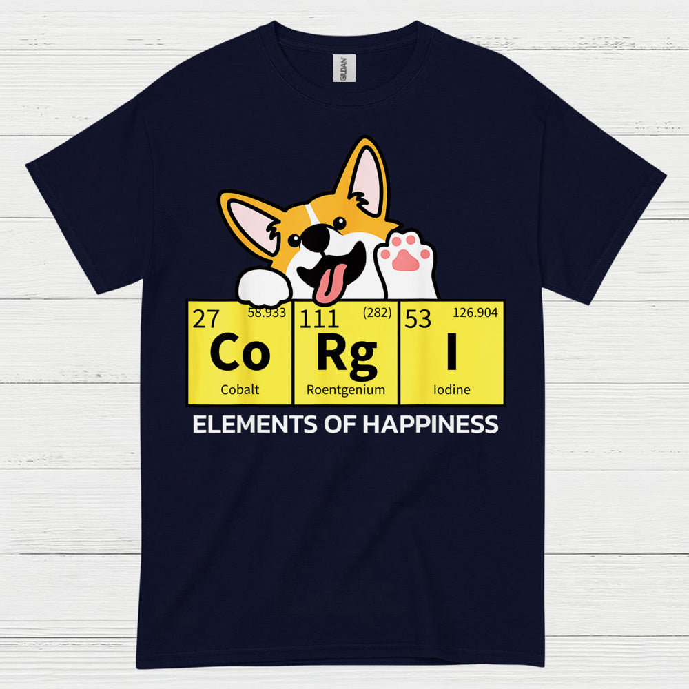 Corgi Elements Of Happiness T Shirt