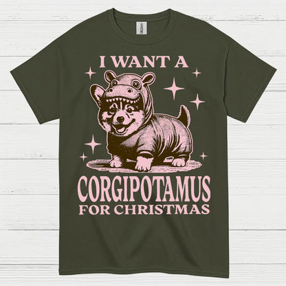 I Want A Corgipotamus For Christmas T Shirt