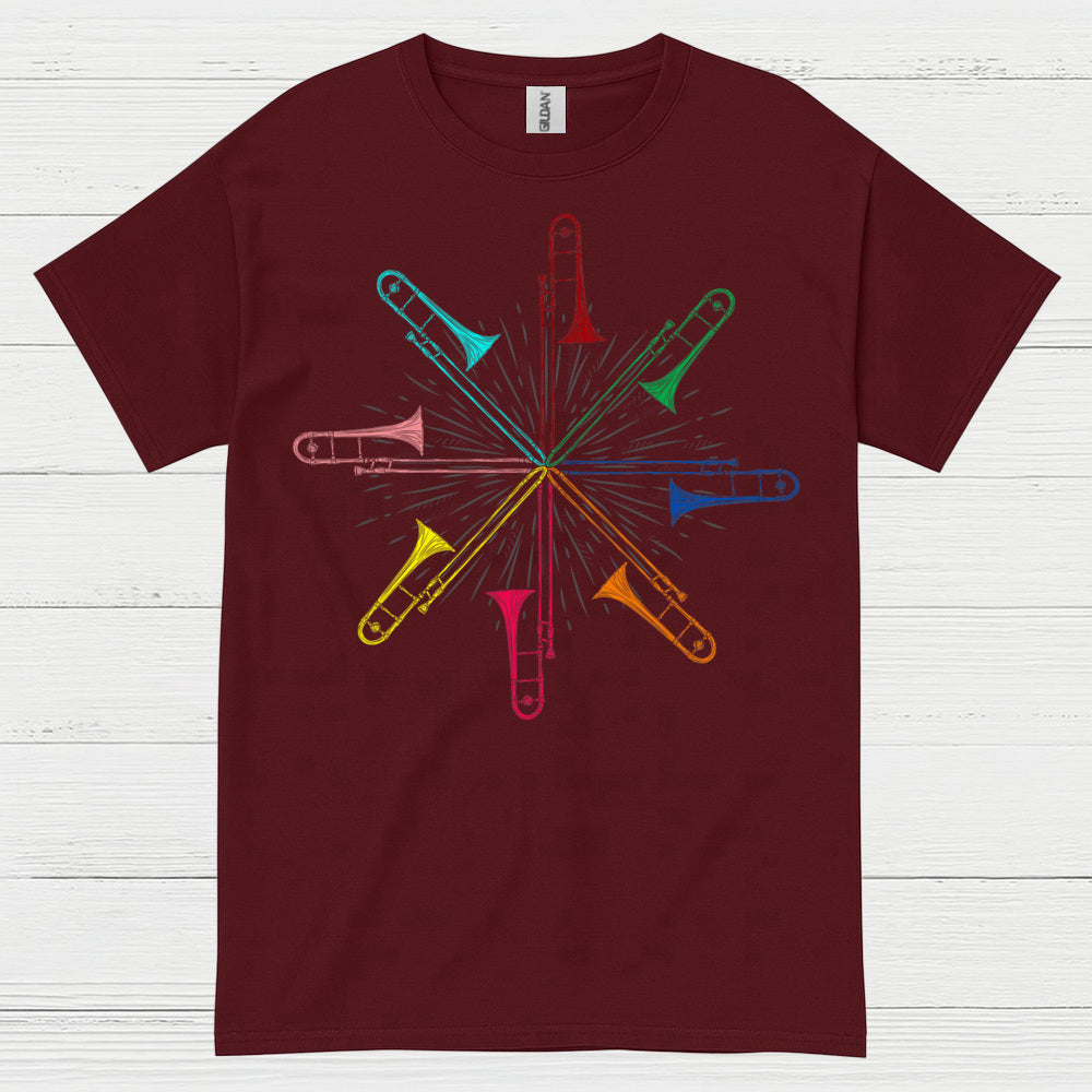 Color Burst Trombone Art T Shirt