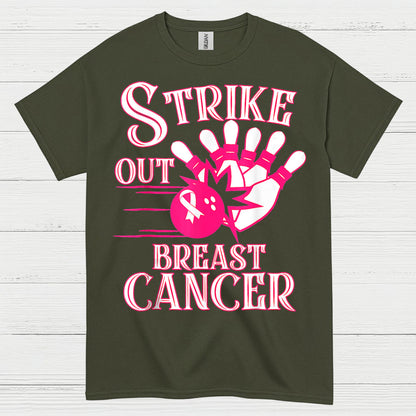 Strike Out Breast Cancer Bowling T Shirt