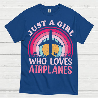 Just A Girl Who Loves Airplanes T Shirt