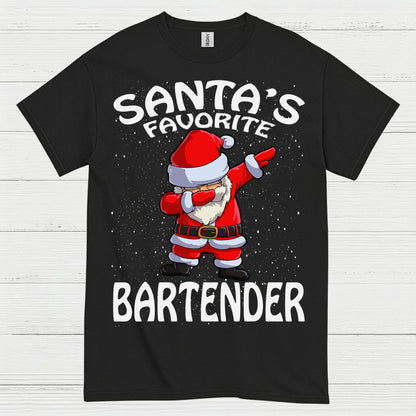 Santas Favorite Bartender Christmas T Shirt