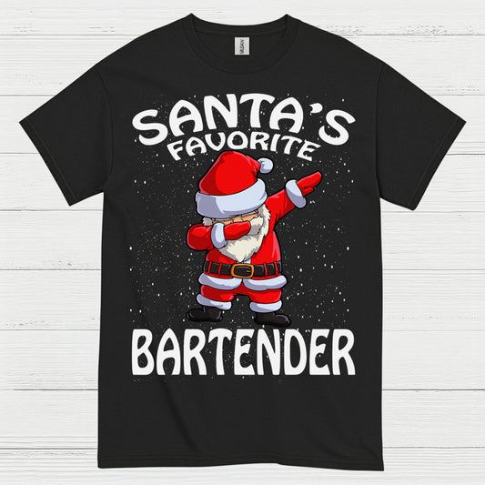 Santas Favorite Bartender Christmas T Shirt