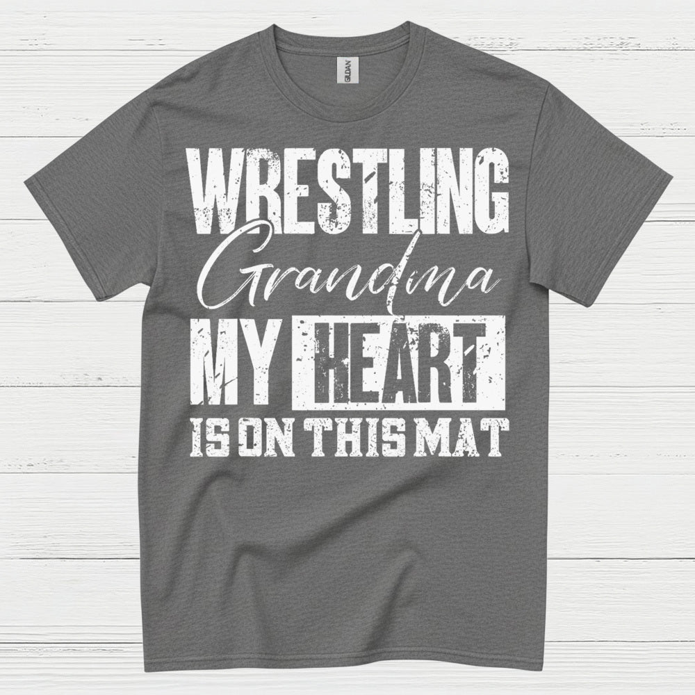 Wrestling Grandma Heart on the Mat T Shirt