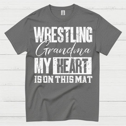 Wrestling Grandma Heart on the Mat T Shirt