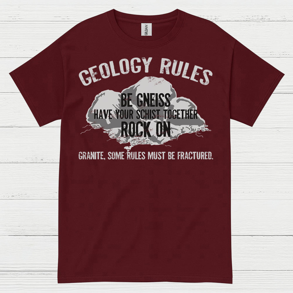 Geology Rules Rock On T Shirt