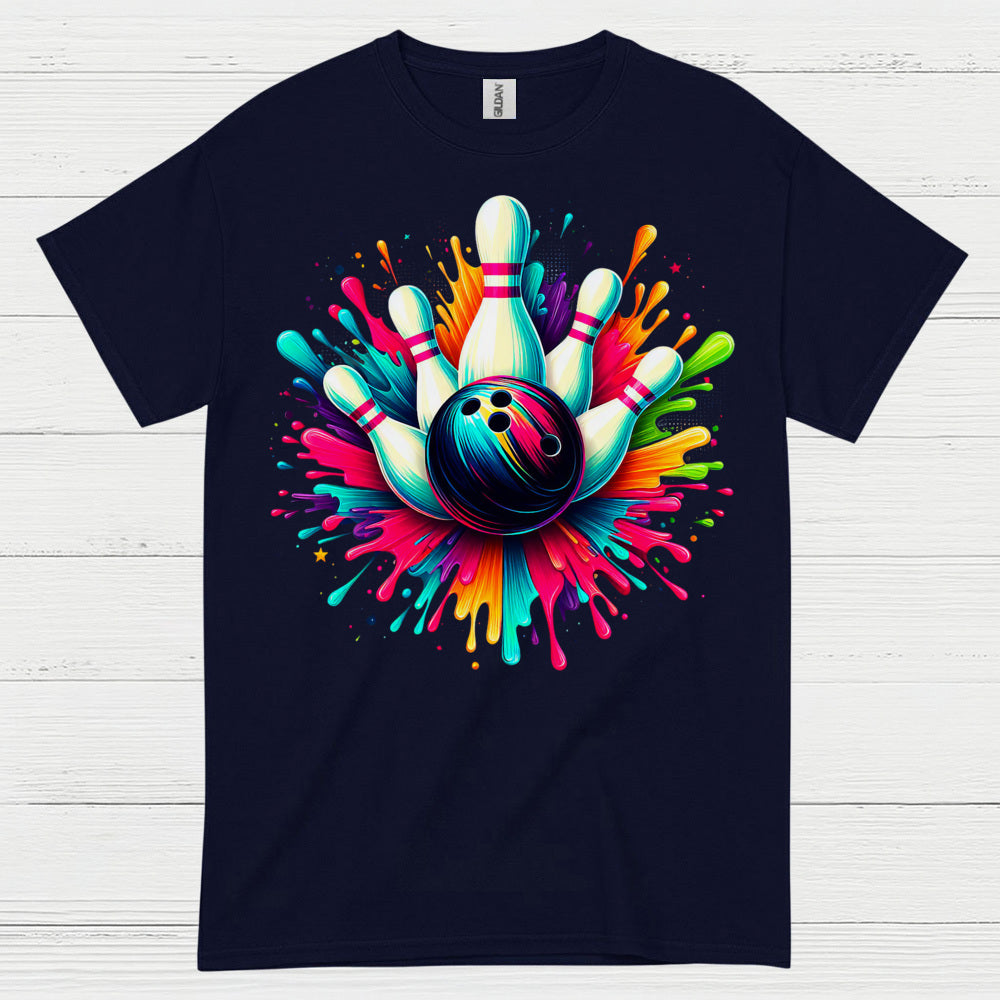 Bowling Chaos Glitch Humor T Shirt