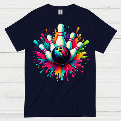 Bowling Chaos Glitch Humor T Shirt