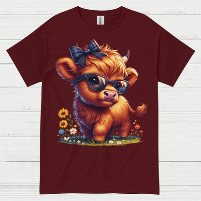 Cute Highland Cow Sunglasses T Shirt