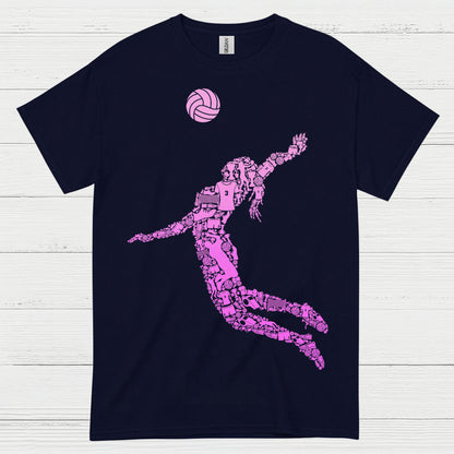 Pink Volleyball Player Silhouette T Shirt
