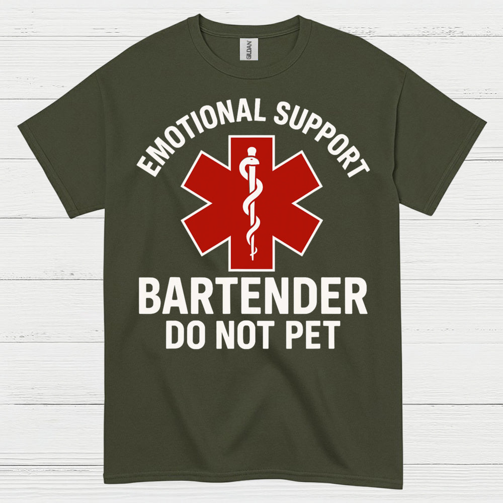 Emotional Support Bartender Humor T Shirt