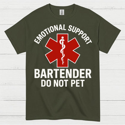 Emotional Support Bartender Humor T Shirt
