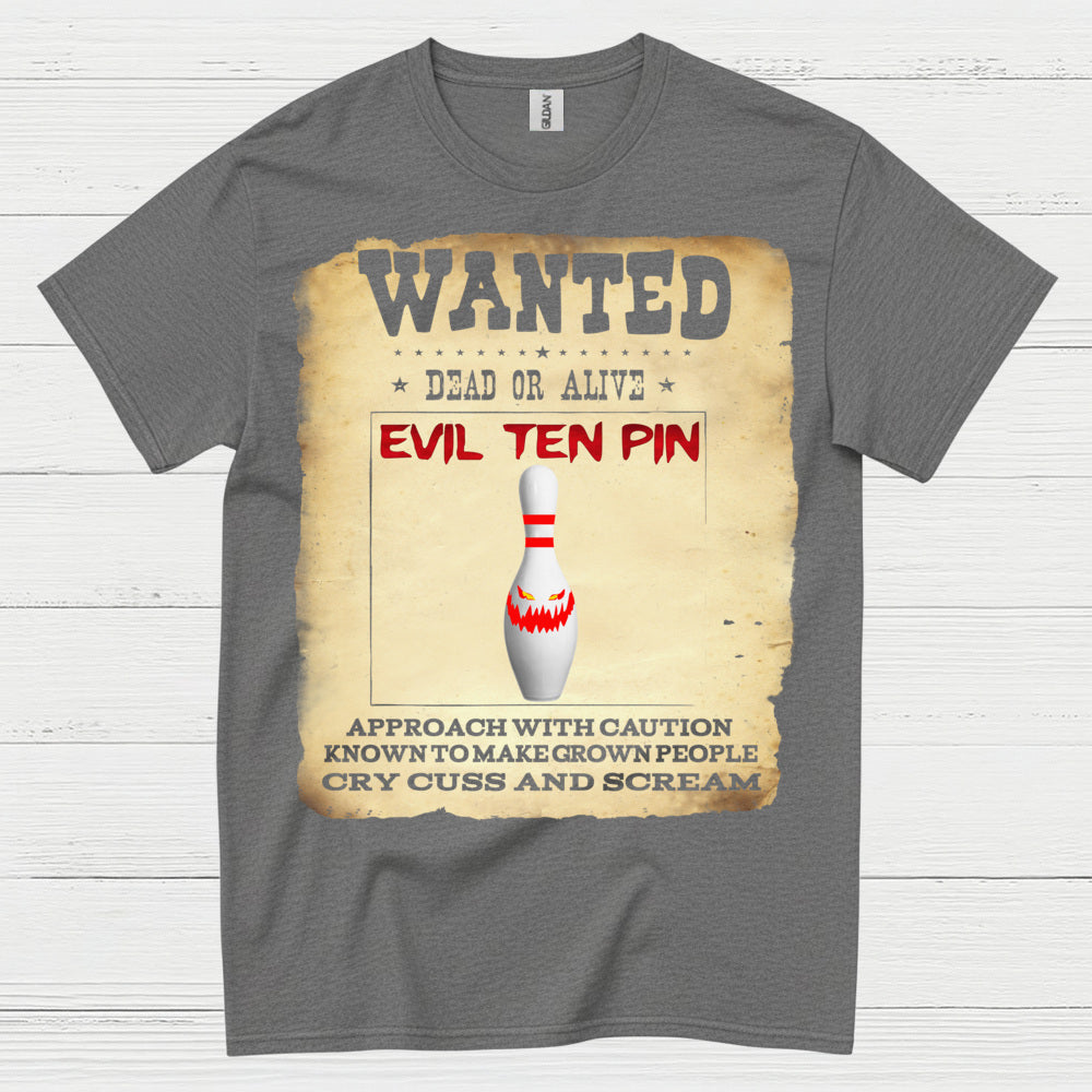 Evil Ten Pin Wanted Poster T Shirt