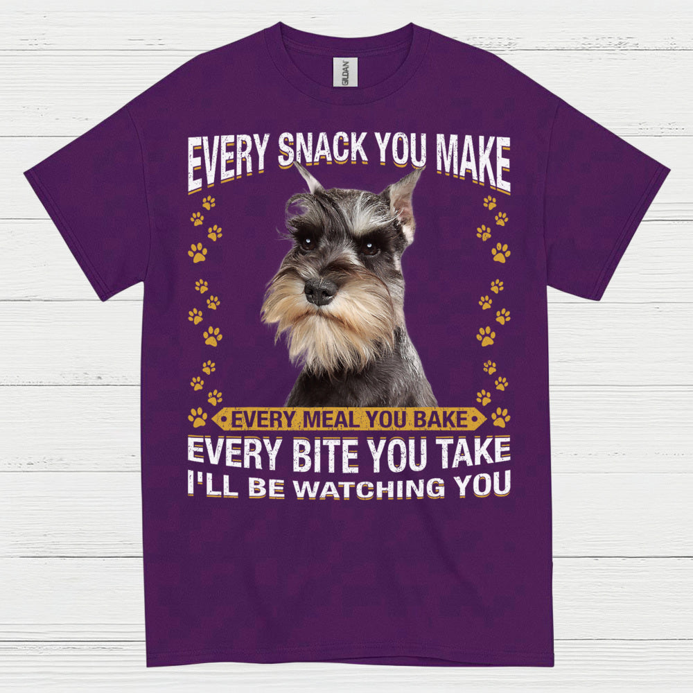 Funny Schnauzer Watching You Snack T Shirt