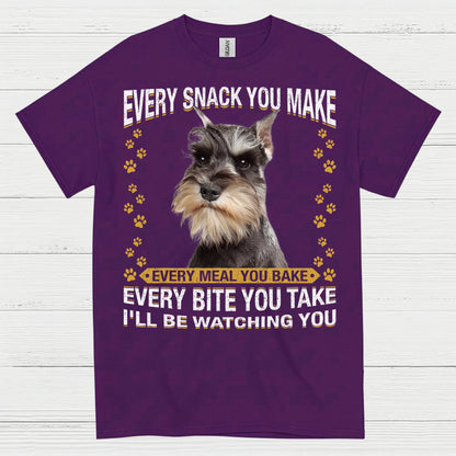 Funny Schnauzer Watching You Snack T Shirt