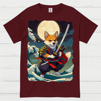 Samurai Corgi Warrior Art T Shirt