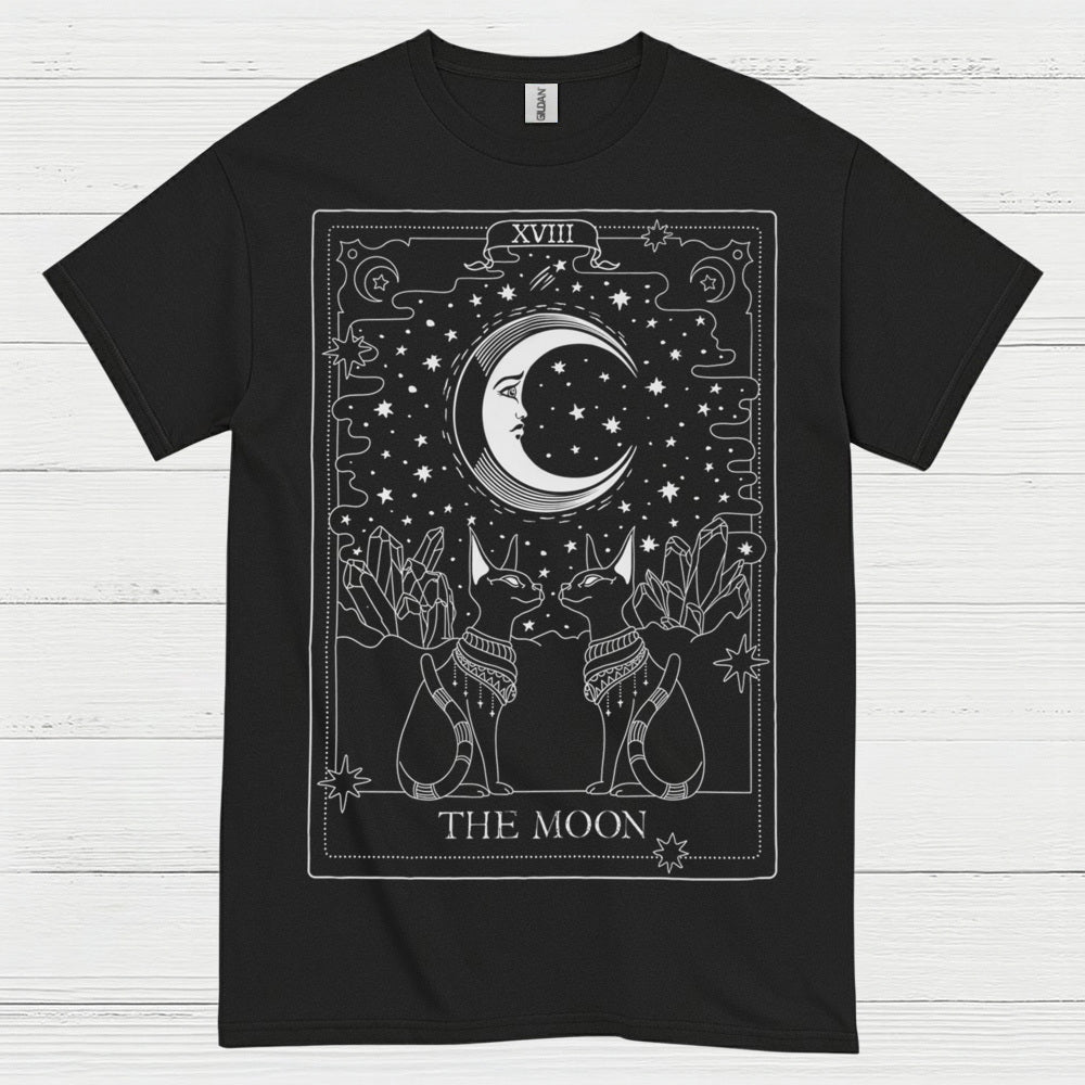 The Moon Tarot Cat Art T Shirt