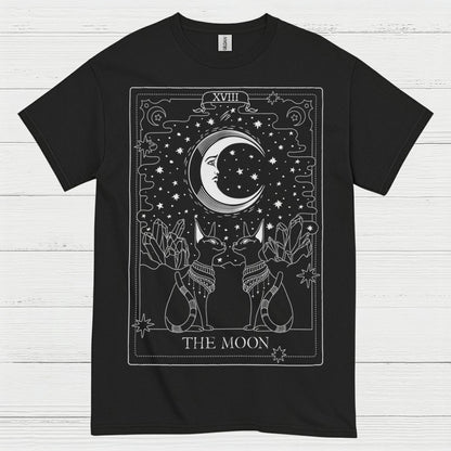 The Moon Tarot Cat Art T Shirt