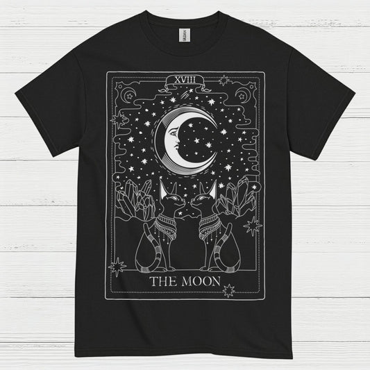 The Moon Tarot Cat Art T Shirt