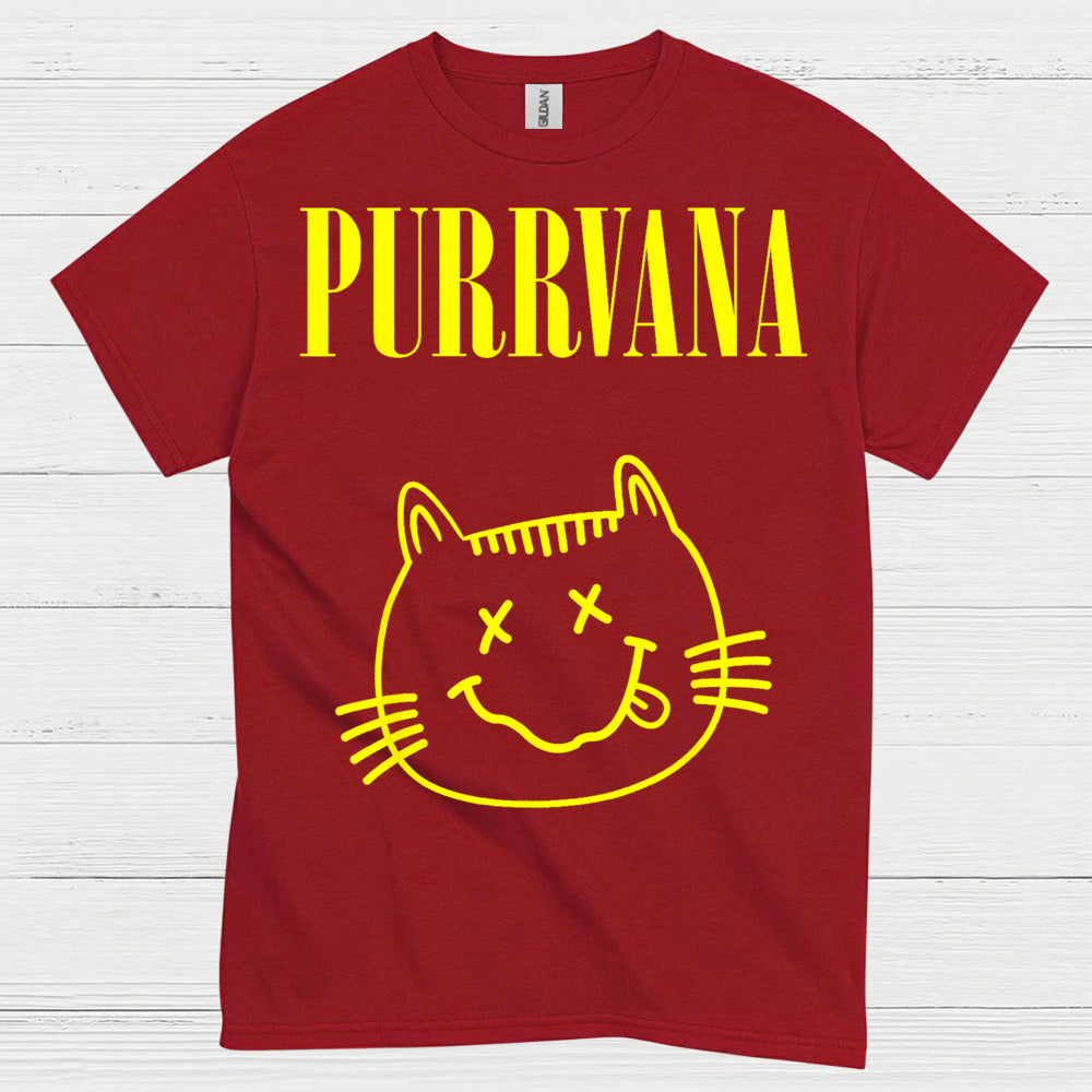 Purrvana Cat Music Humor T Shirt