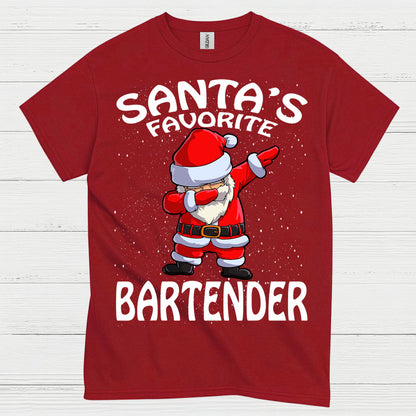 Santas Favorite Bartender Christmas T Shirt