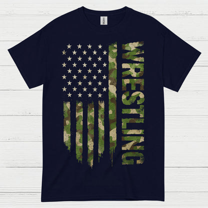 Wrestling American Flag Camo Pride T Shirt