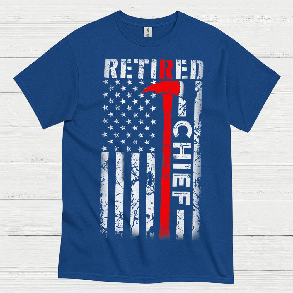 Retired Fire Chief Thin Red Line T Shirt
