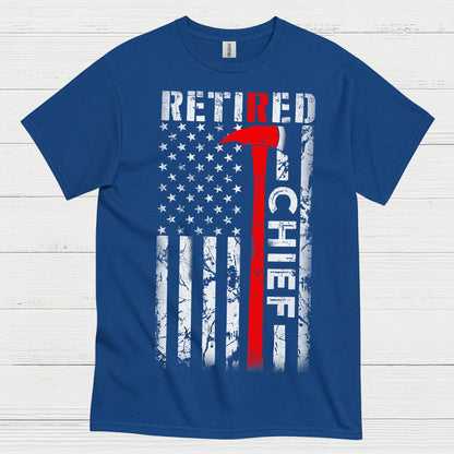 Retired Fire Chief Thin Red Line T Shirt