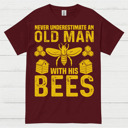 Never Underestimate An Old Man Bees T Shirt