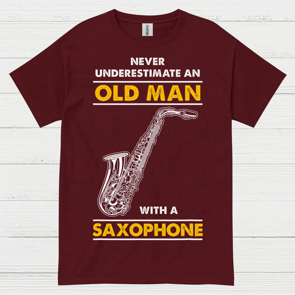 Never Underestimate An Old Man Saxophone T Shirt