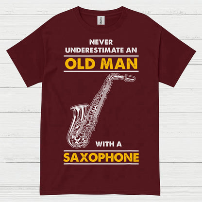Never Underestimate An Old Man Saxophone T Shirt