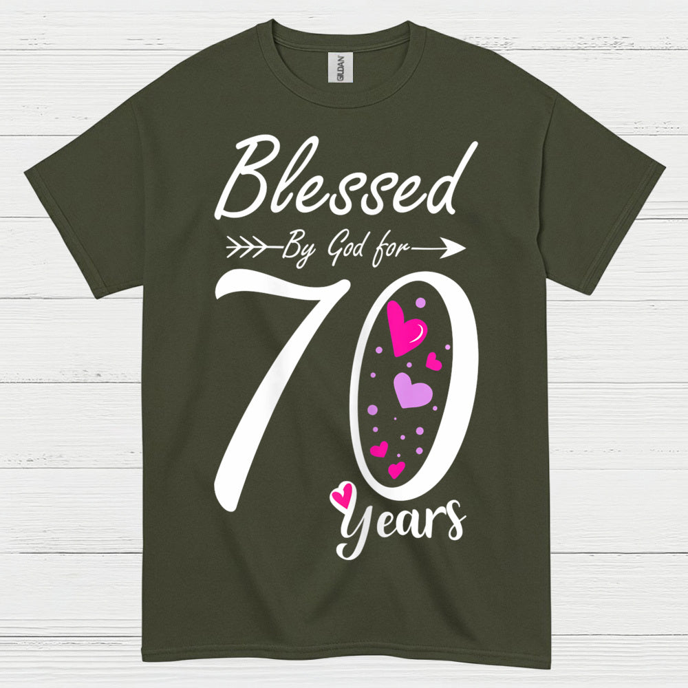 Blessed by God 70 Years Birthday T Shirt