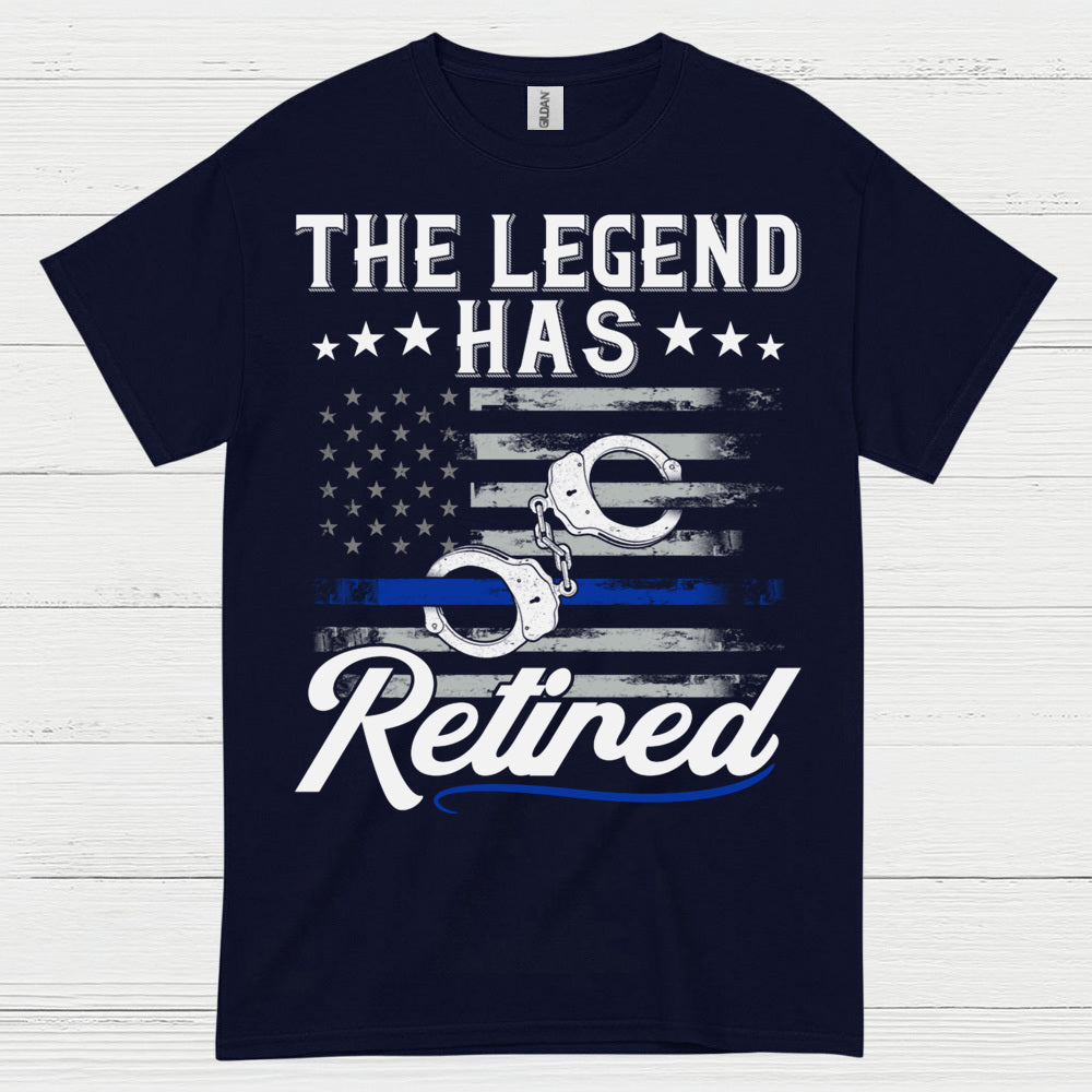 Retired Police Legend Thin Blue Line T Shirt