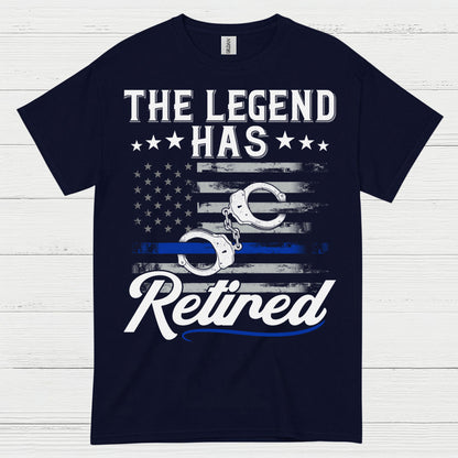Retired Police Legend Thin Blue Line T Shirt