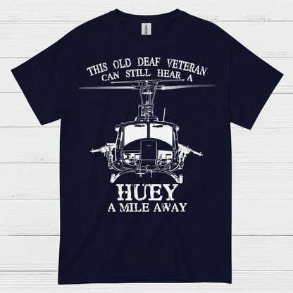 Old Deaf Veteran Huey Helicopter T-Shirt