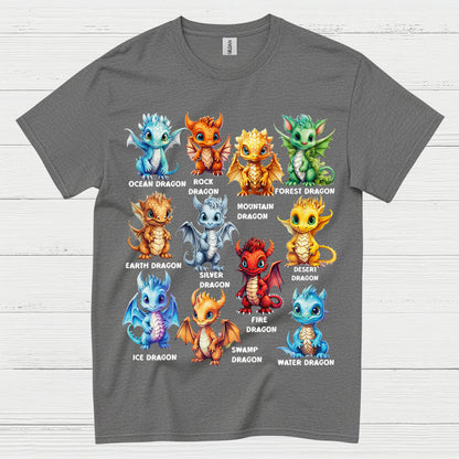 Cute Baby Dragons Elements T Shirt