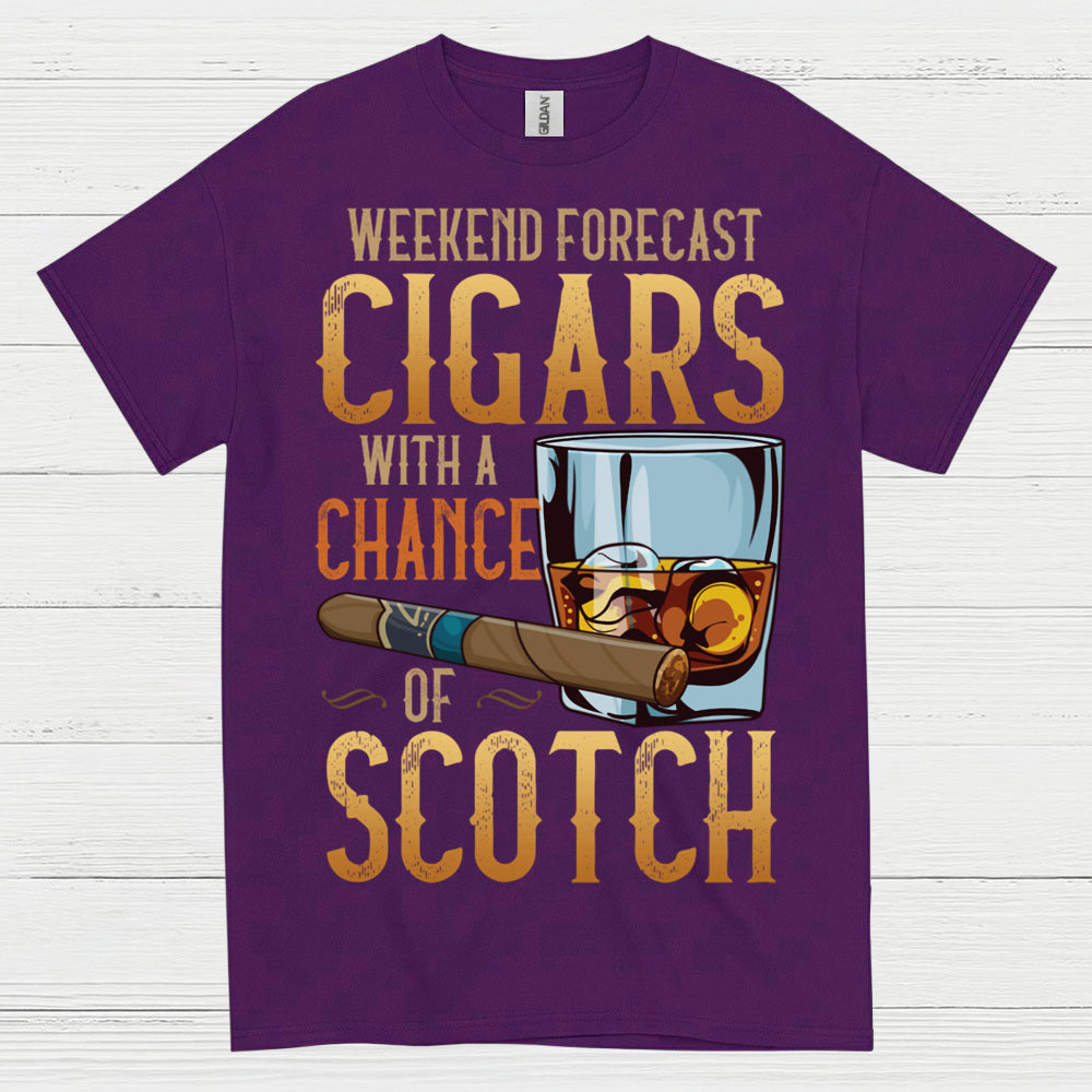 Weekend Forecast Cigars And Scotch T Shirt