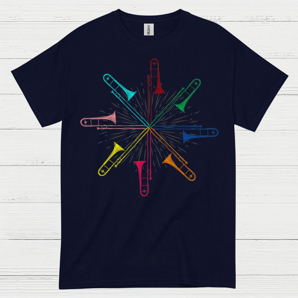 Color Burst Trombone Art T Shirt