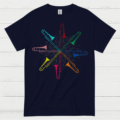 Color Burst Trombone Art T Shirt